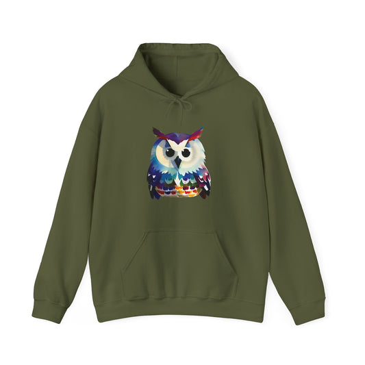 Watercolor Owl Hooded Sweatshirt