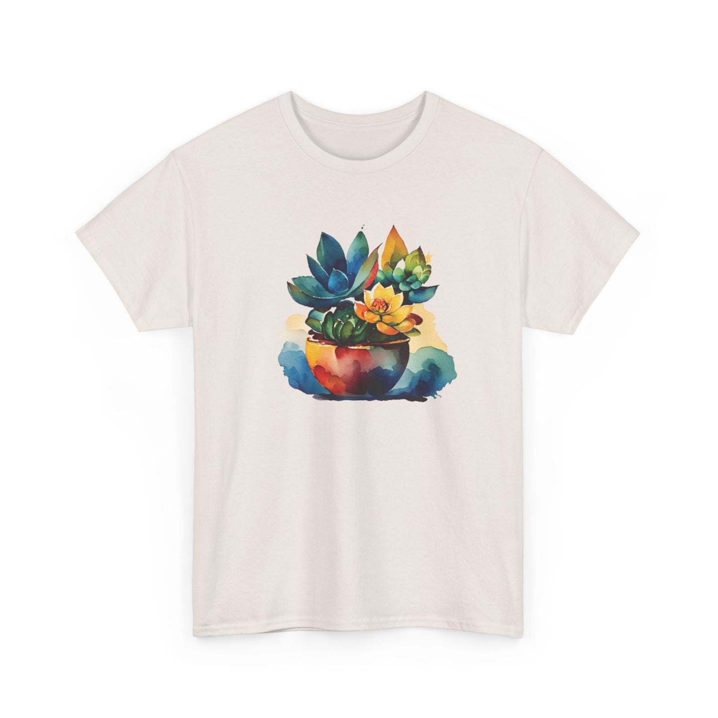 Watercolor Succulent Short Sleeve Tee