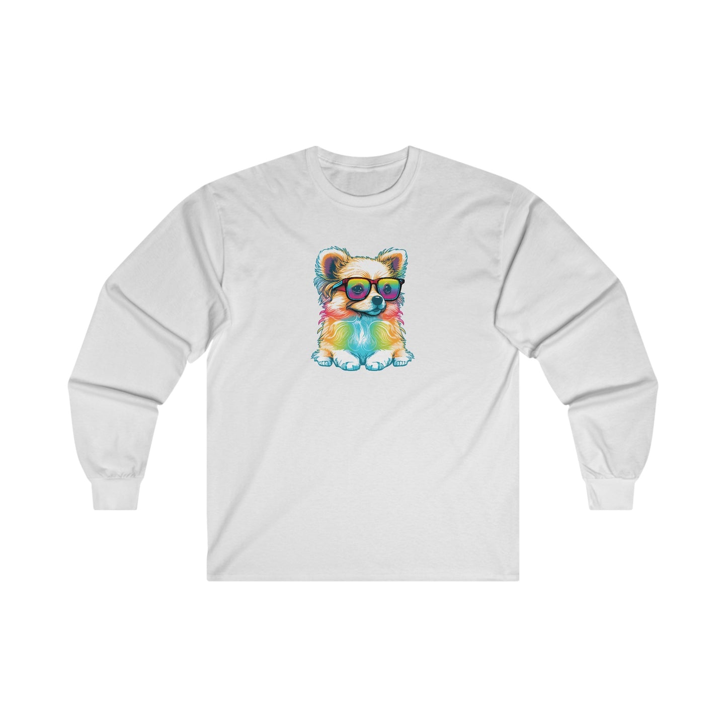 Dog with Sunglasses Long Sleeve Tee 004