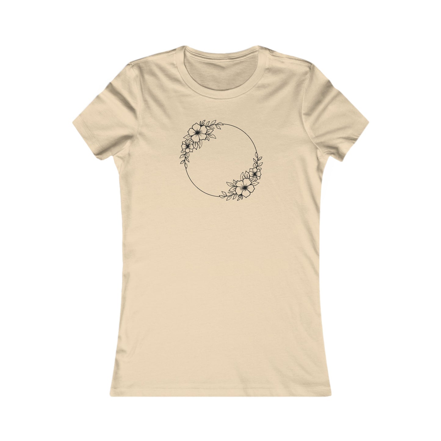 Double Large Flower Circle Fitted Tee