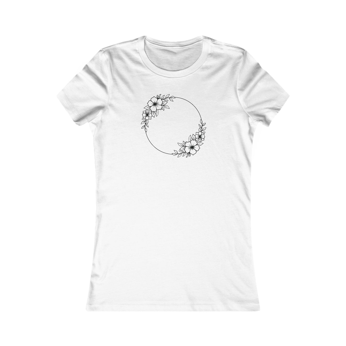 Double Large Flower Circle Fitted Tee