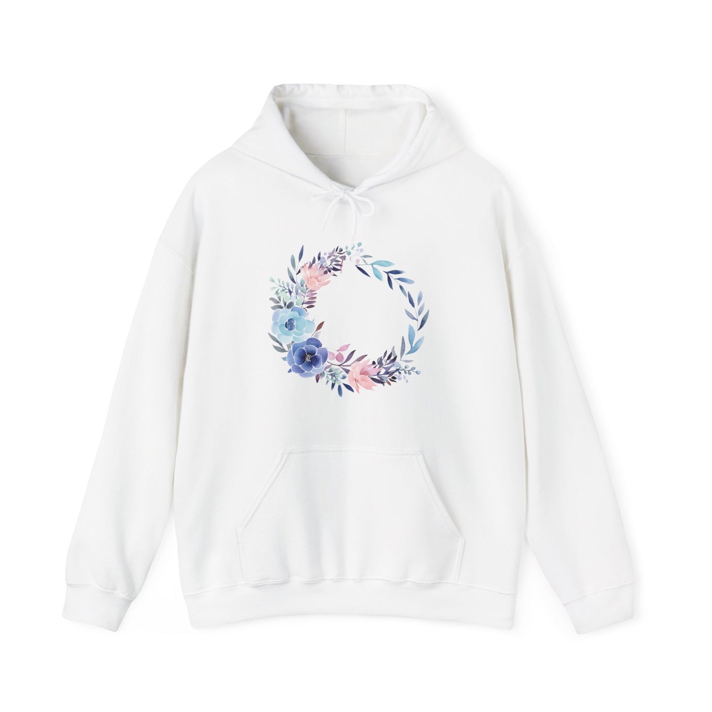 Watercolor Flower Circle Hooded Sweatshirt