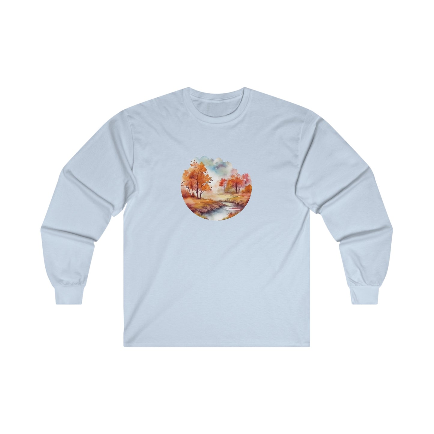Autumn Landscape Watercolor Long Sleeve Tee