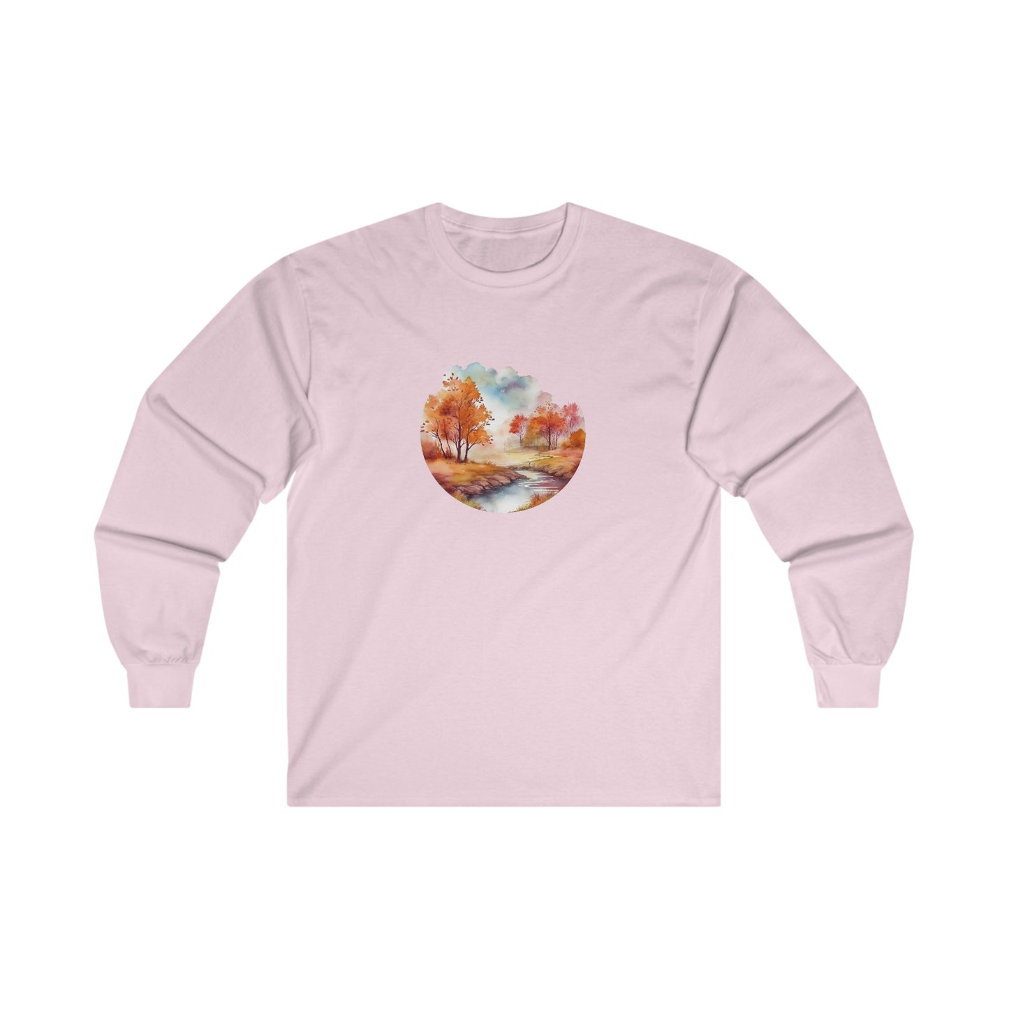 Autumn Landscape Watercolor Long Sleeve Tee