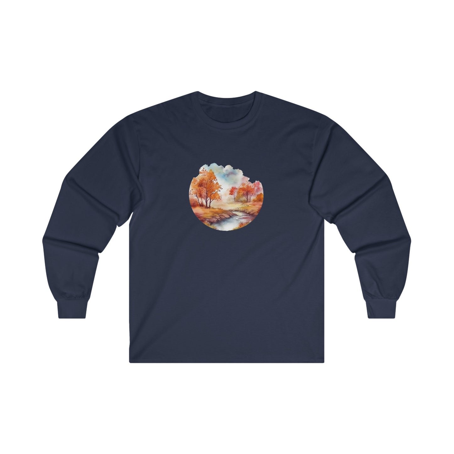 Autumn Landscape Watercolor Long Sleeve Tee
