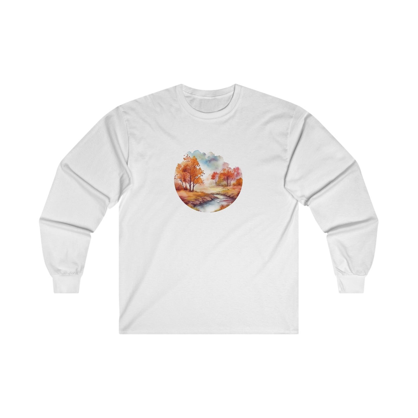 Autumn Landscape Watercolor Long Sleeve Tee