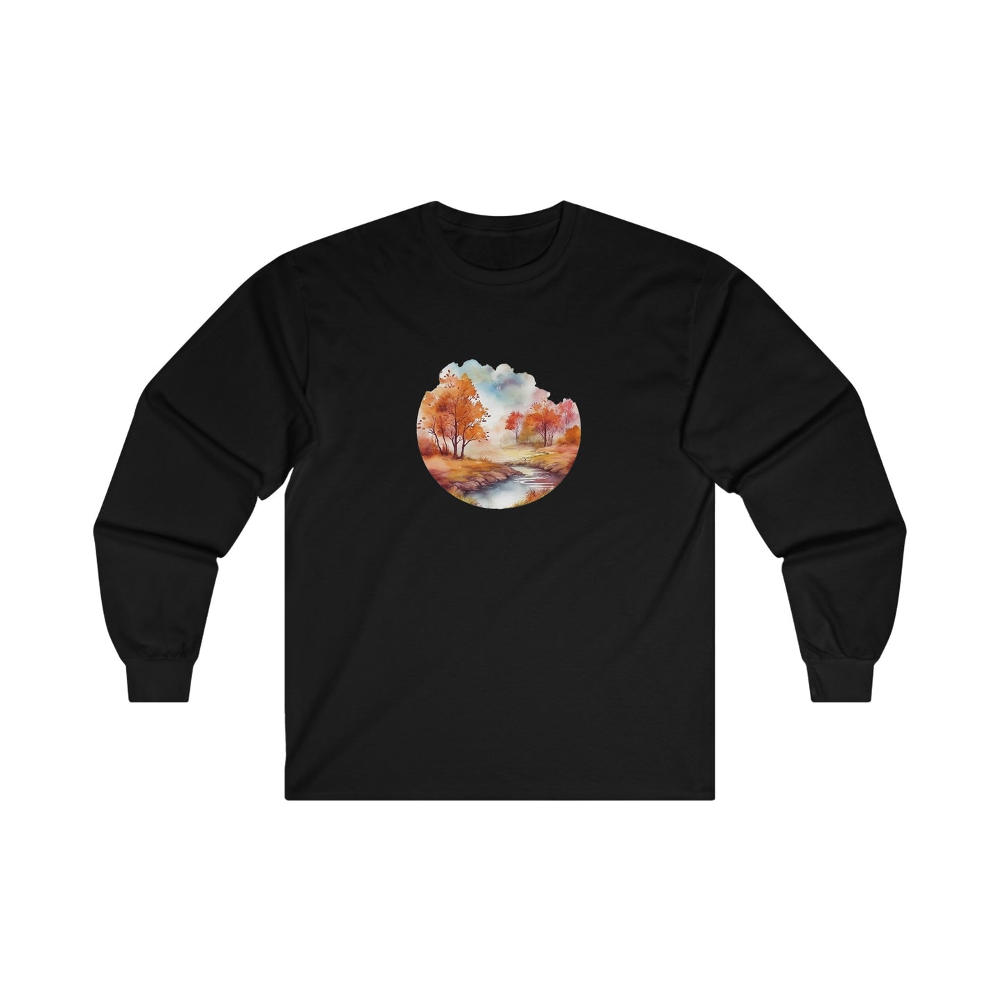 Autumn Landscape Watercolor Long Sleeve Tee