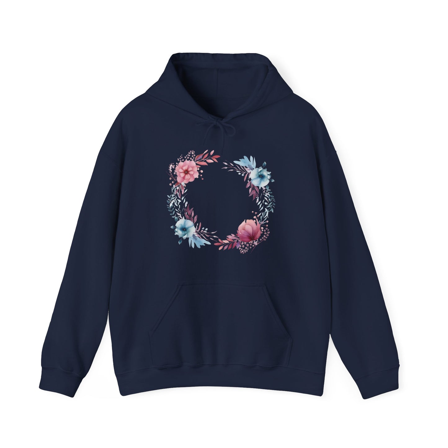 Watercolor Flowers Circle Hooded Sweatshirt