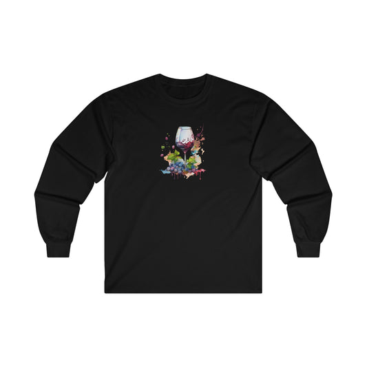 Watercolor Red Wine Long Sleeve Tee