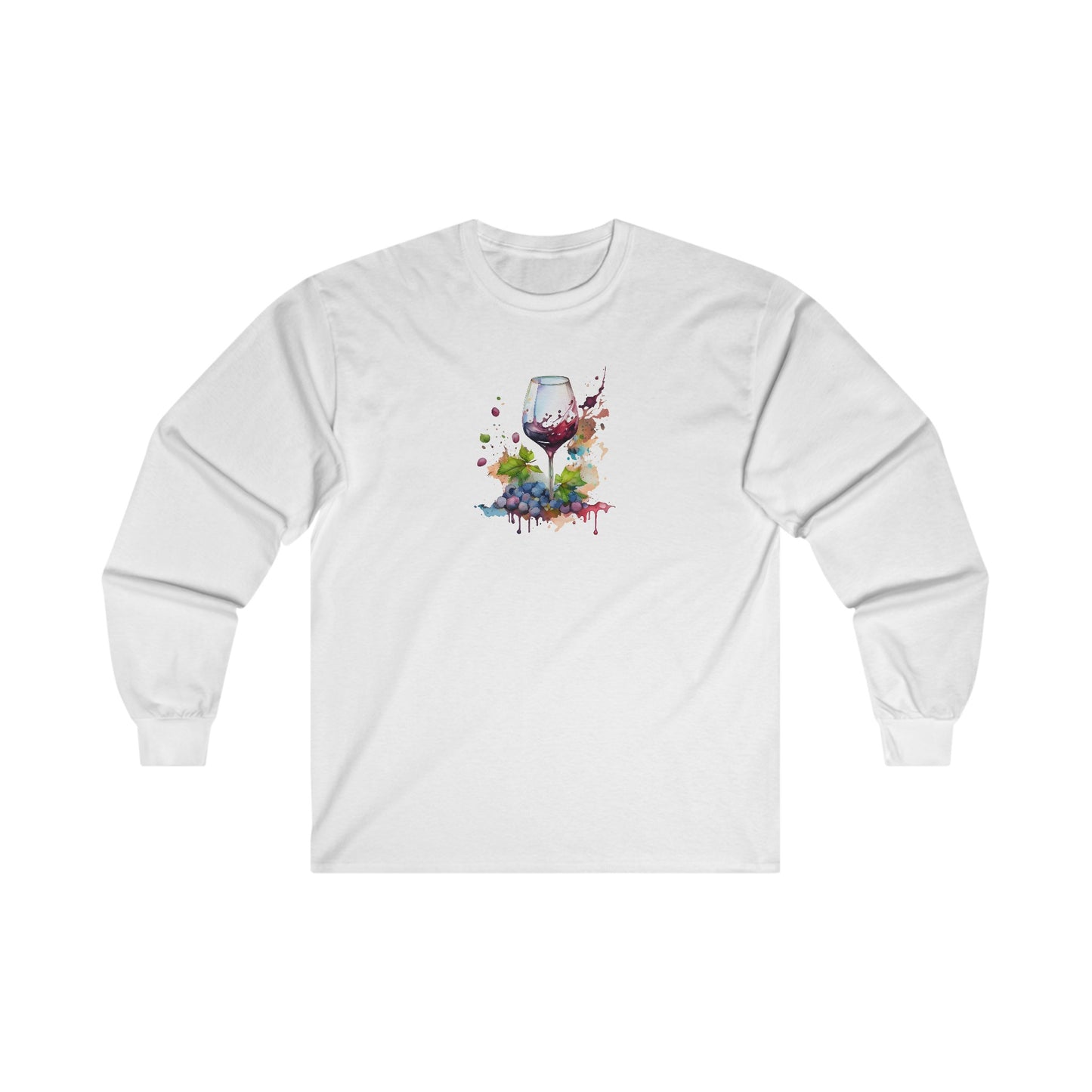 Watercolor Red Wine Long Sleeve Tee