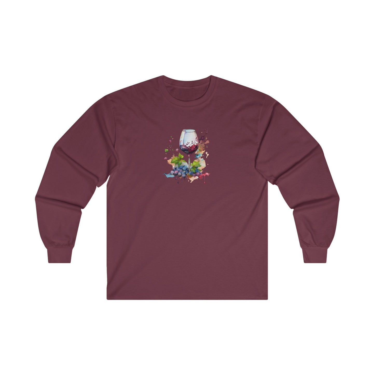 Watercolor Red Wine Long Sleeve Tee