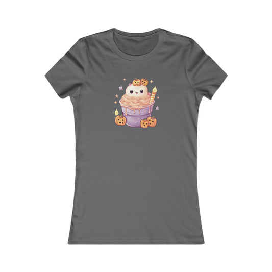 Cute Cat and Pumpkins Dessert Fitted Tee