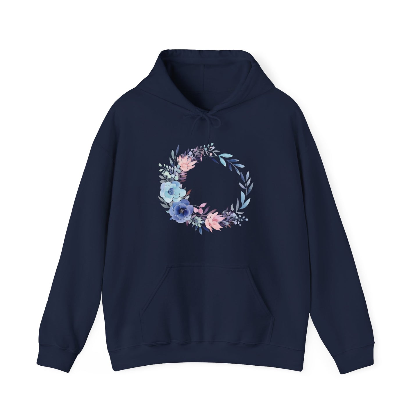 Watercolor Flower Circle Hooded Sweatshirt
