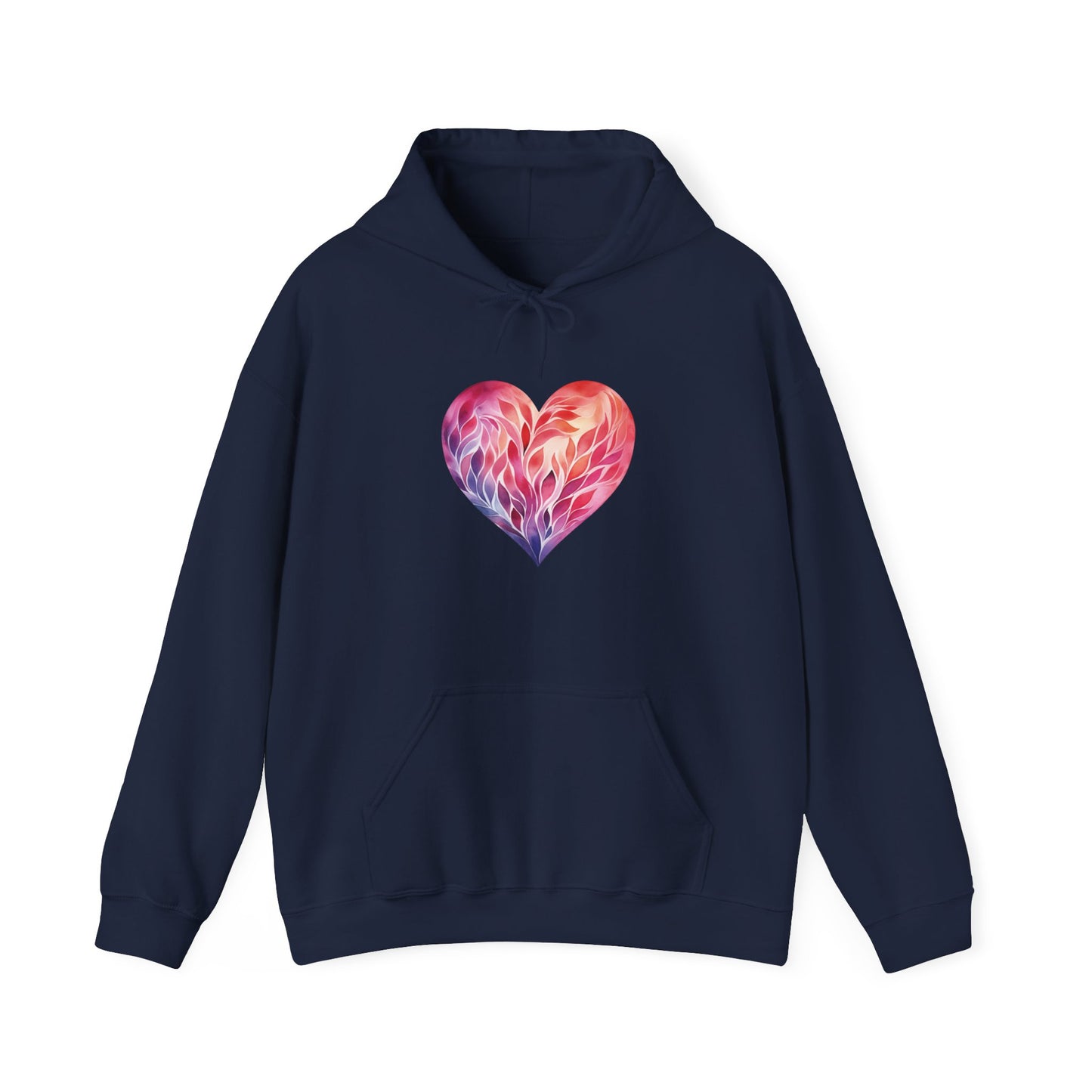 Watercolor Heart Hooded Sweatshirt 004