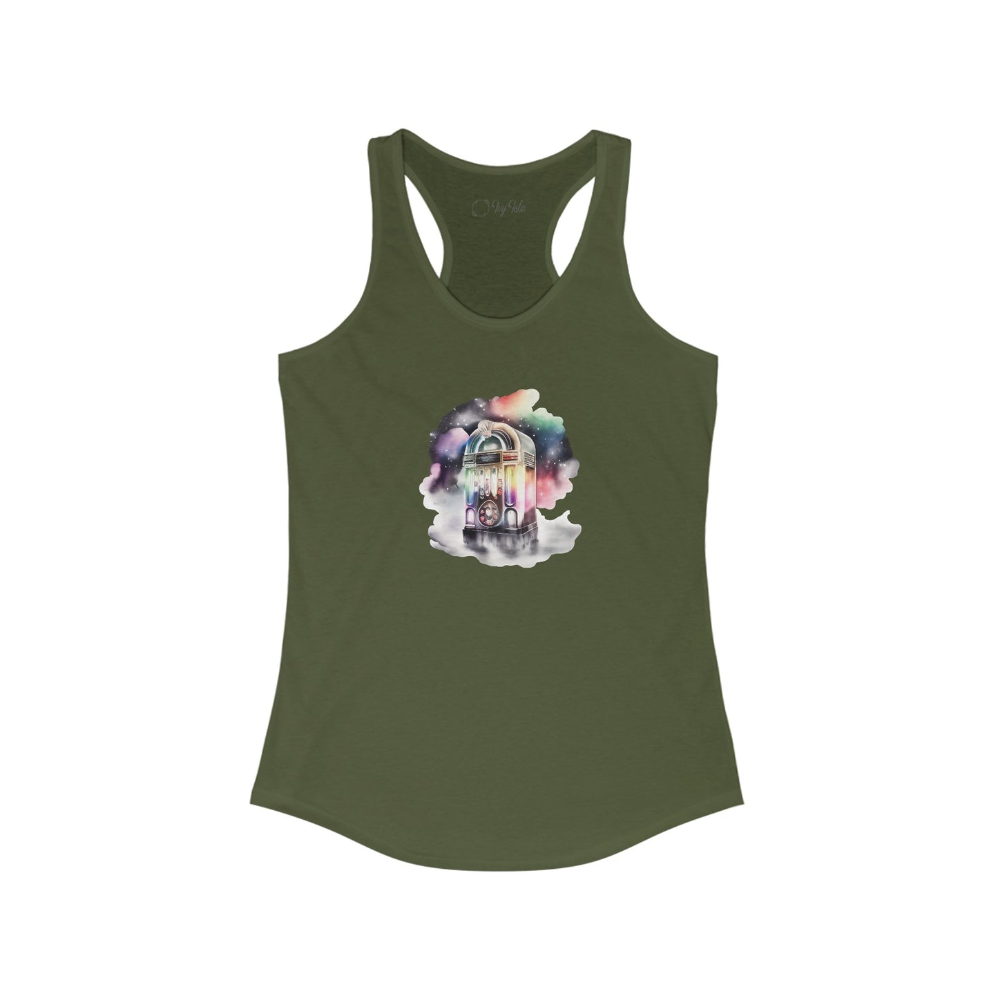 Watercolor Jukebox Racerback Tank