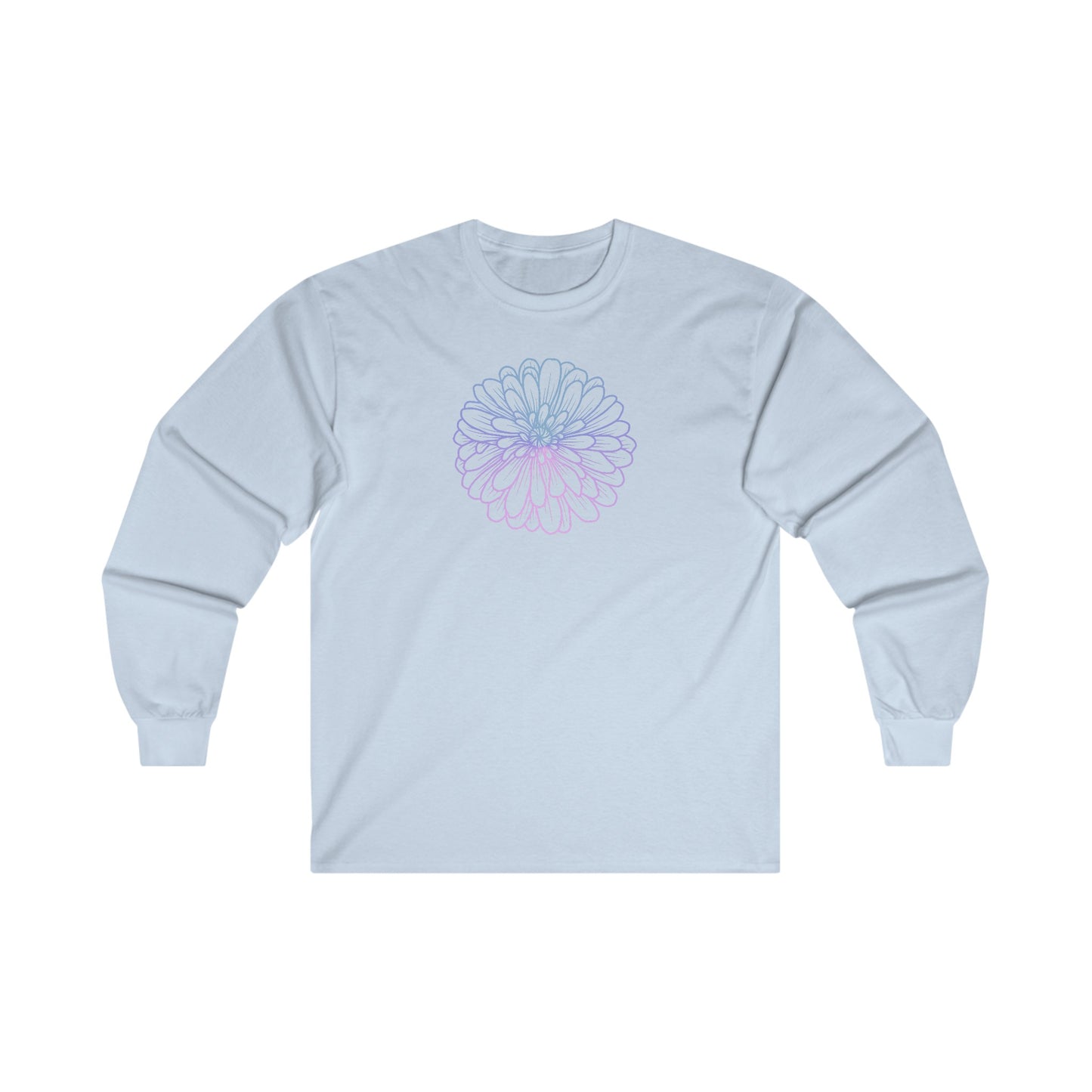 Colorful Flower Outline Long Sleeve Tee