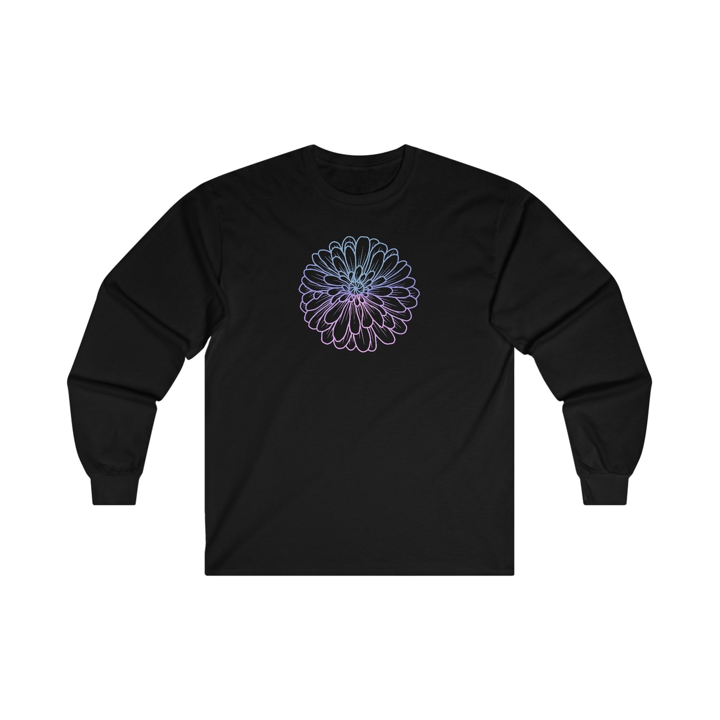 Colorful Flower Outline Long Sleeve Tee