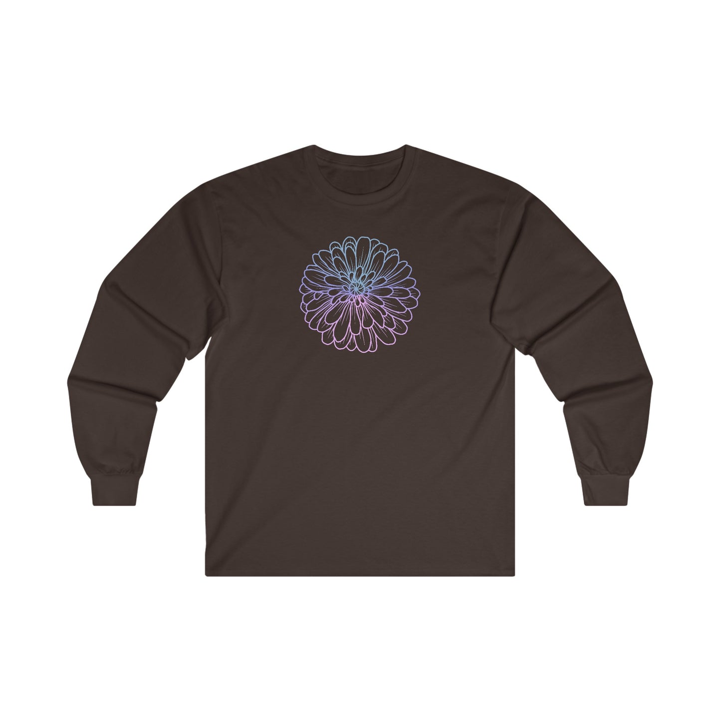Colorful Flower Outline Long Sleeve Tee