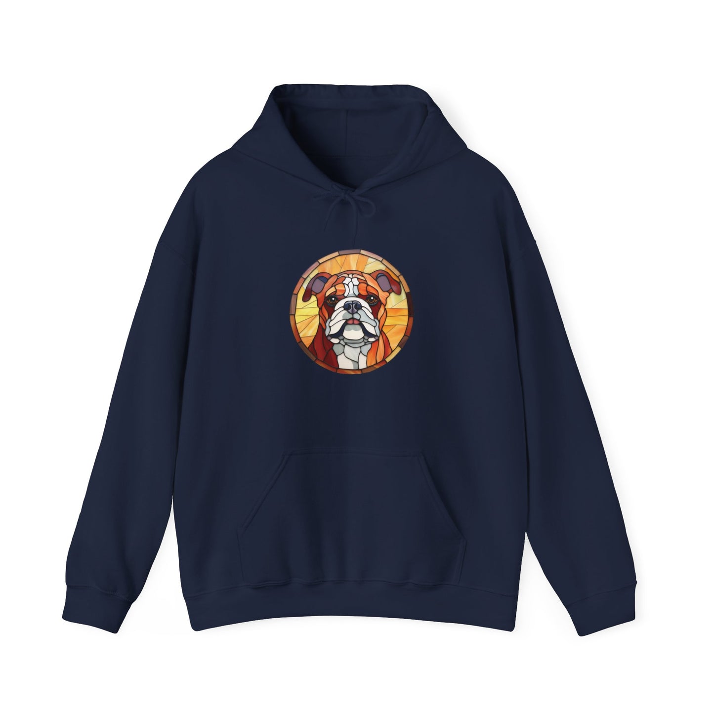 Stained Glass Bulldog Hooded Sweatshirt