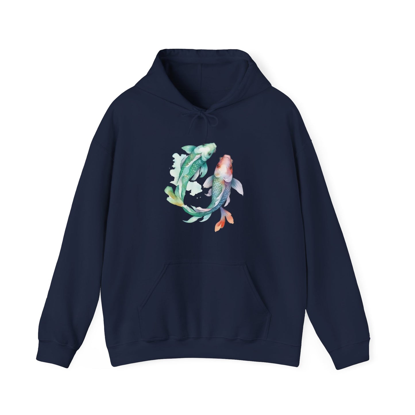 Watercolor Fish Hooded Sweatshirt