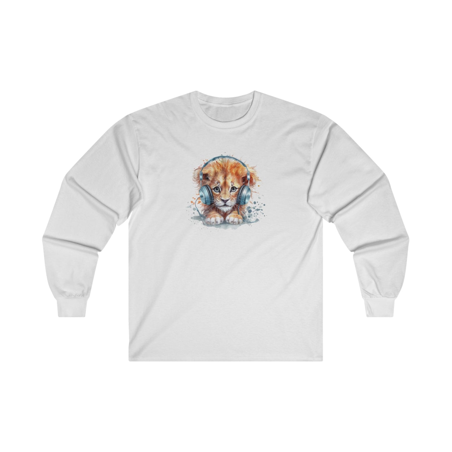 Lion with Headphones Long Sleeve Tee