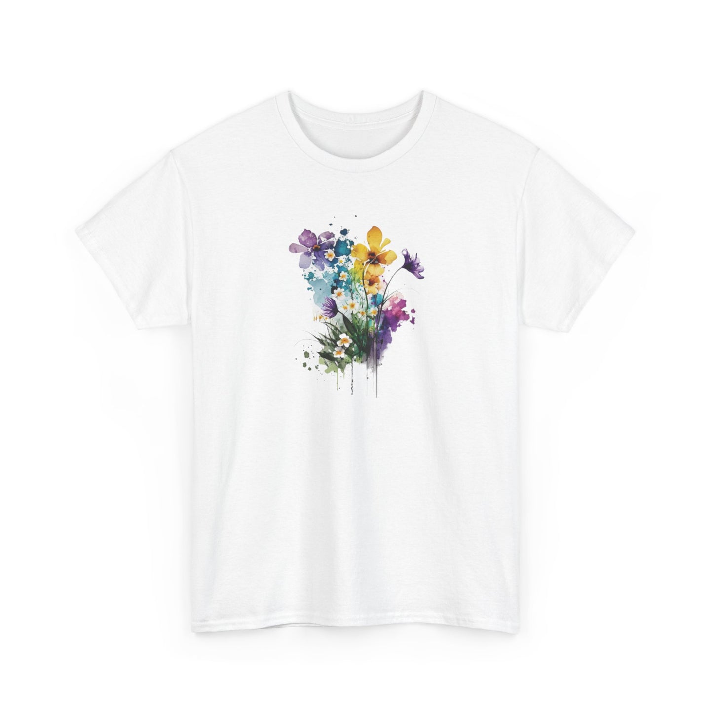 Watercolor Spring Flowers Short Sleeve Tee