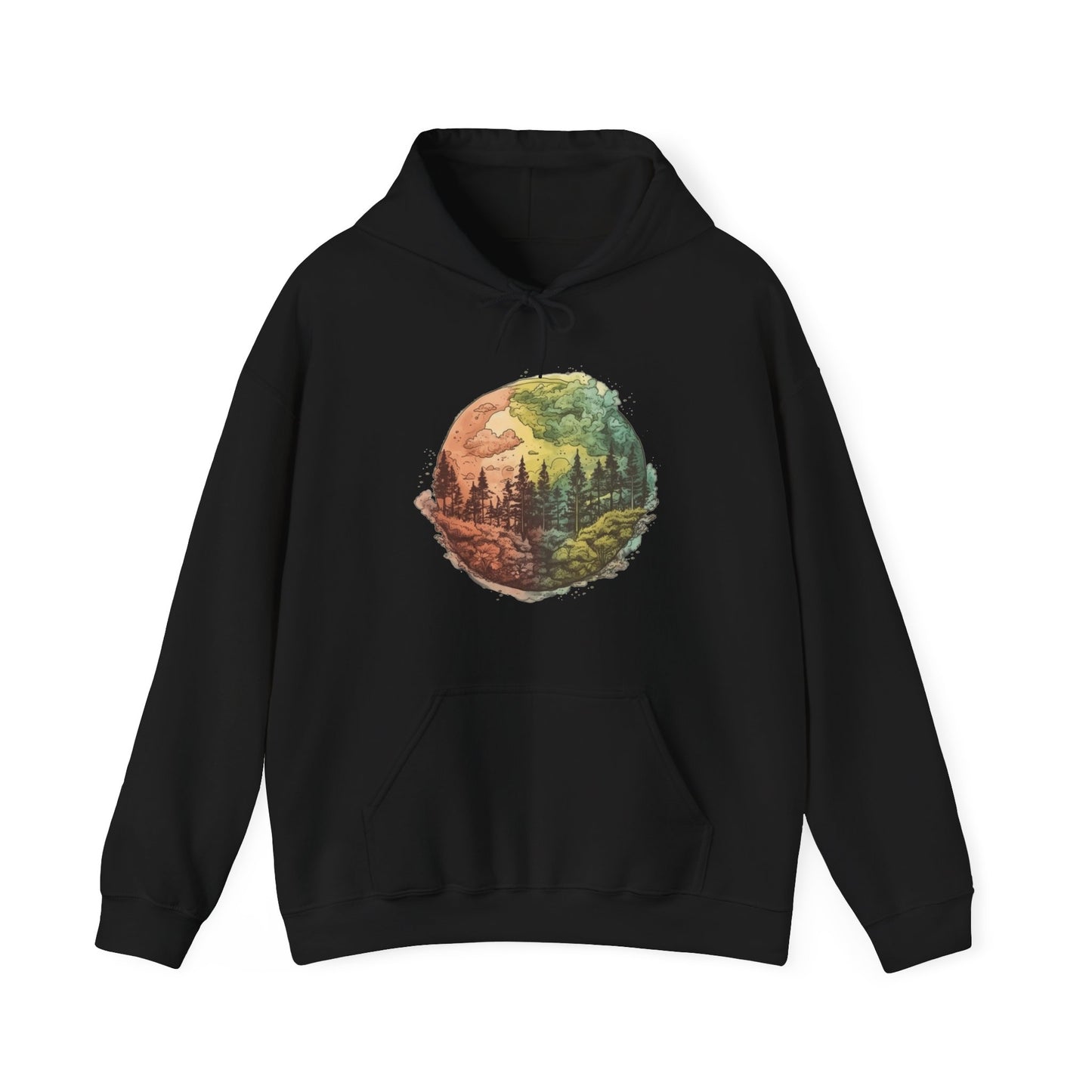 Watercolor Forest Hooded Sweatshirt