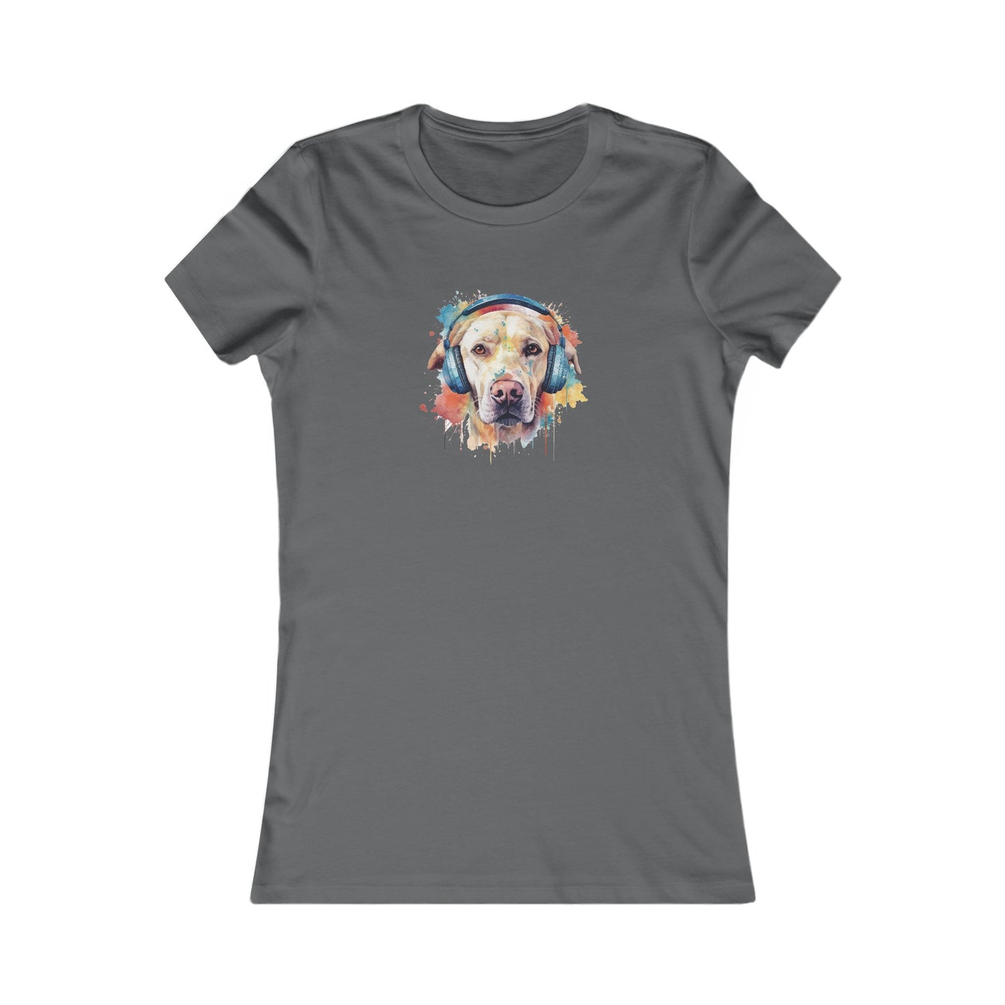 Labrador Retriever with Headphones Fitted Tee