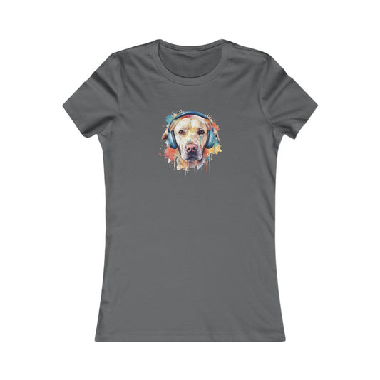Labrador Retriever with Headphones Fitted Tee