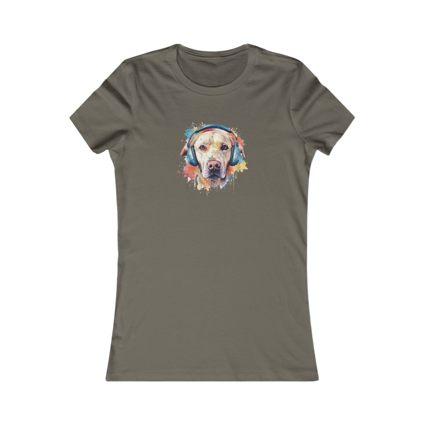 Labrador Retriever with Headphones Fitted Tee