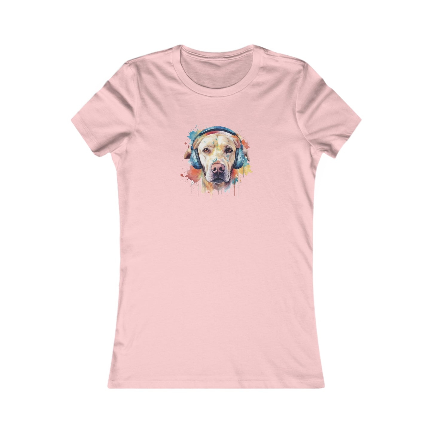 Labrador Retriever with Headphones Fitted Tee