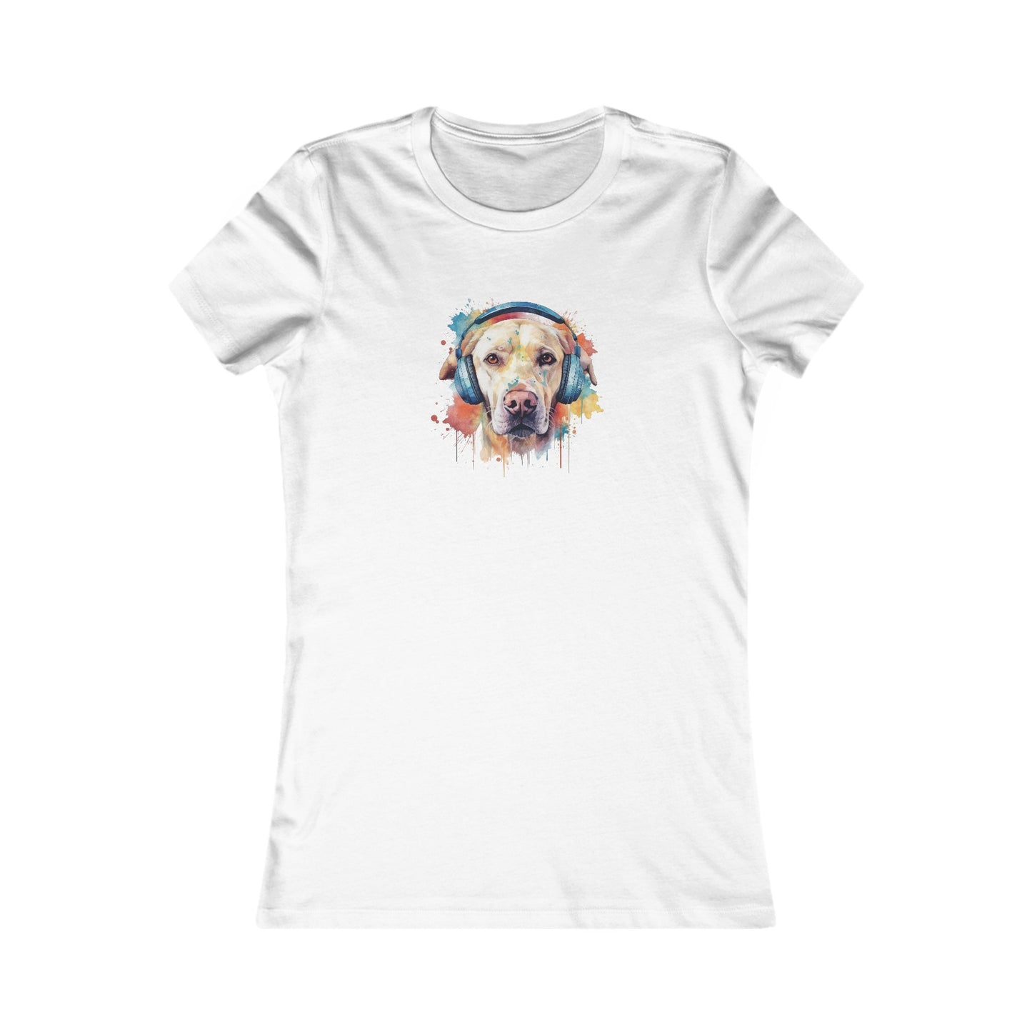 Labrador Retriever with Headphones Fitted Tee