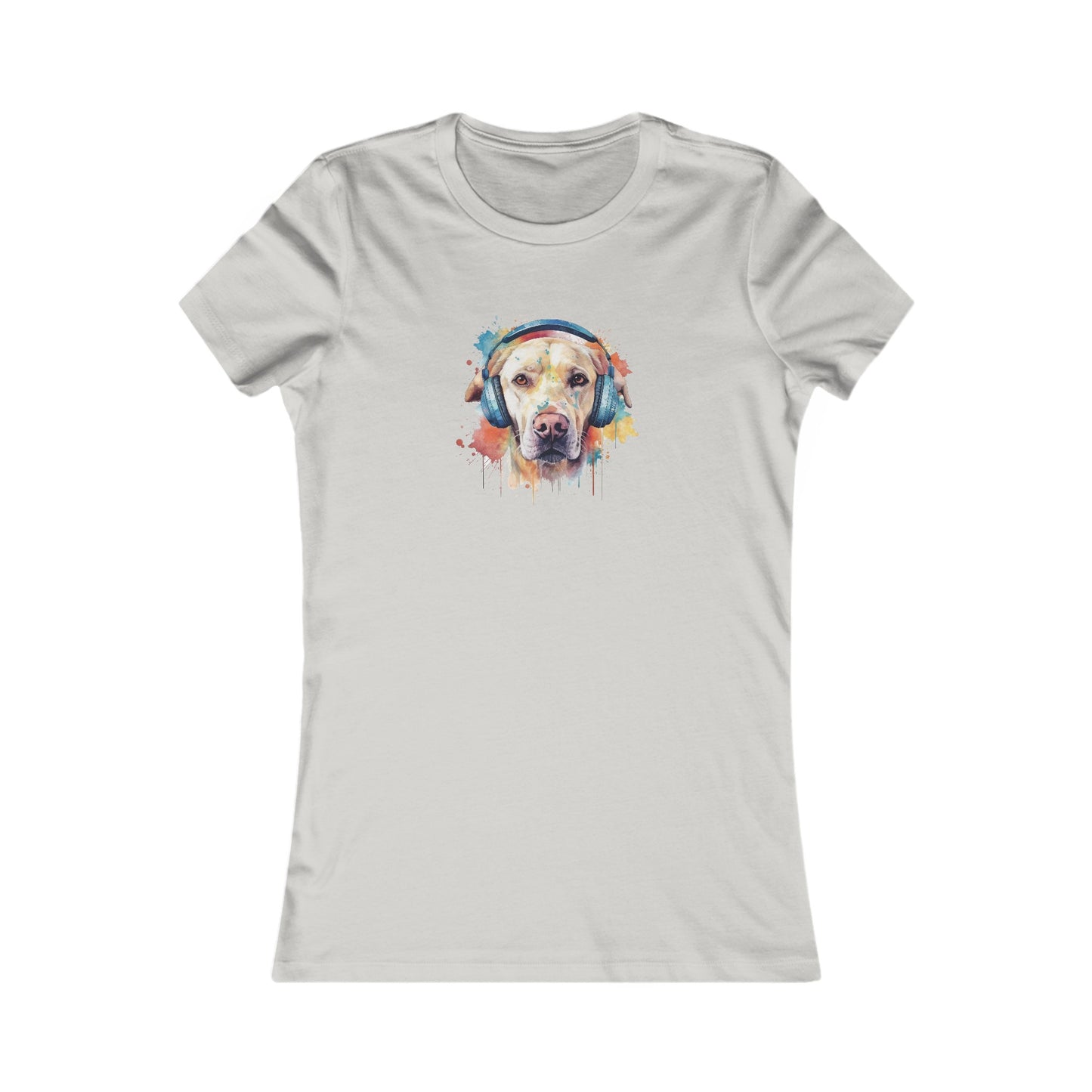 Labrador Retriever with Headphones Fitted Tee