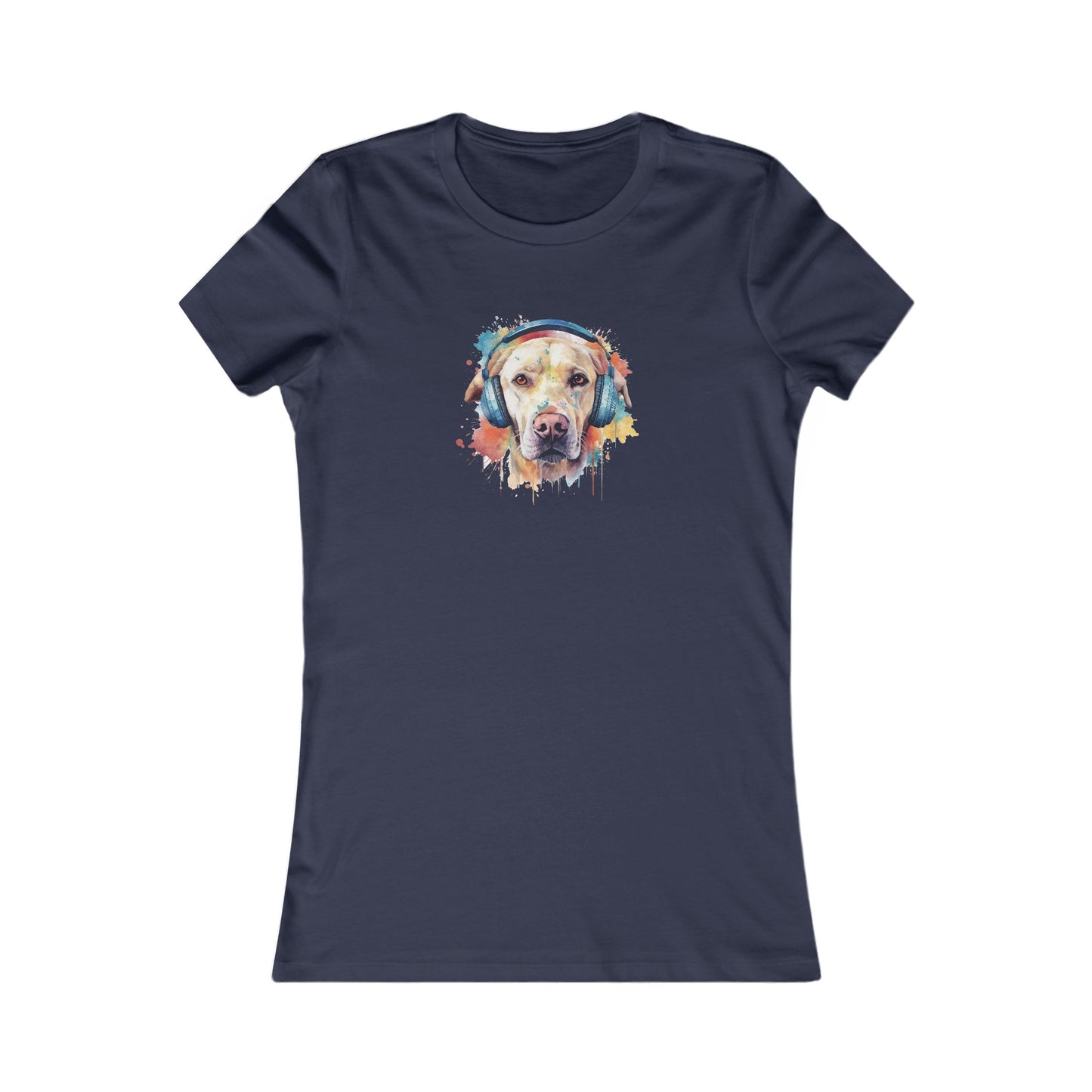 Labrador Retriever with Headphones Fitted Tee