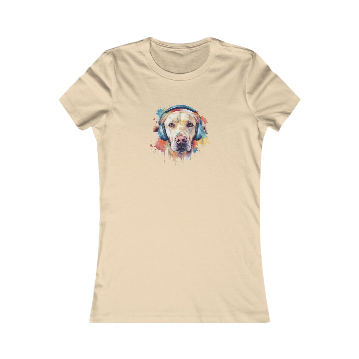 Labrador Retriever with Headphones Fitted Tee