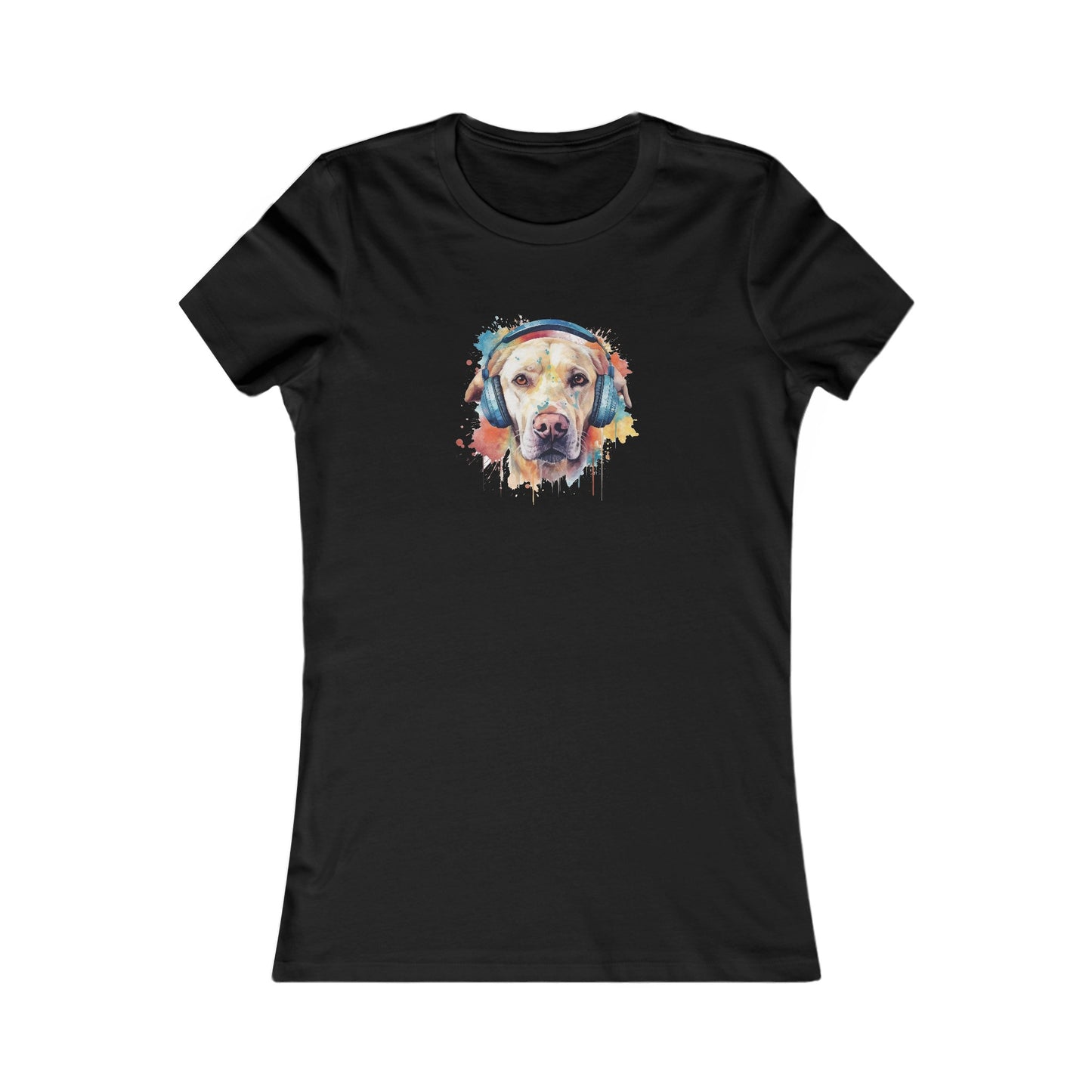 Labrador Retriever with Headphones Fitted Tee