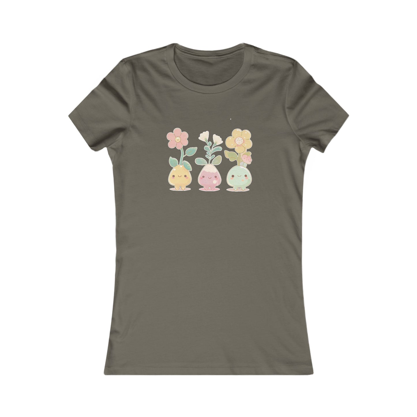 Cute Flower Set Fitted Tee
