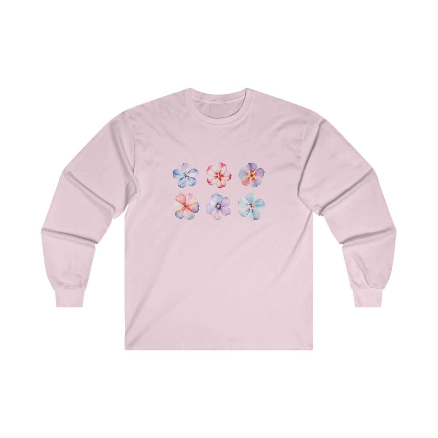 Watercolor Flowers Set Long Sleeve Tee