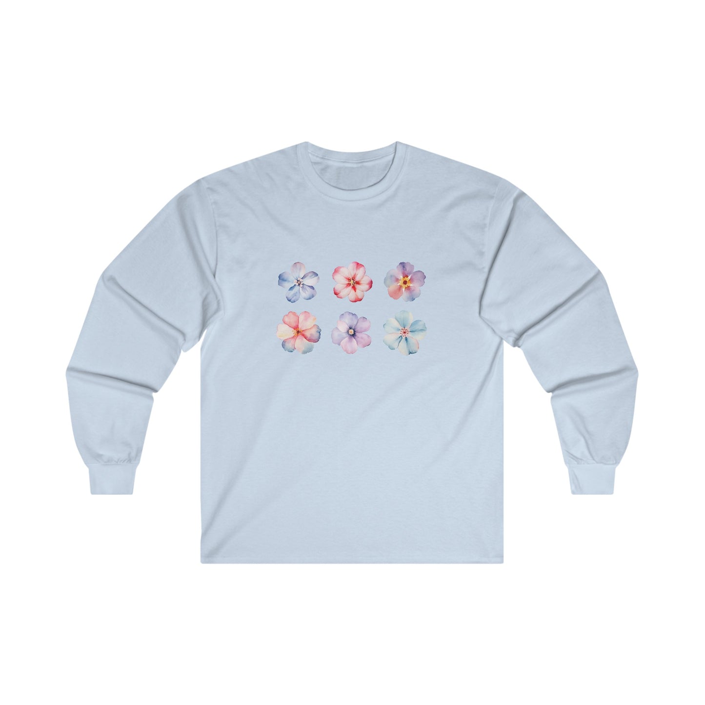 Watercolor Flowers Set Long Sleeve Tee