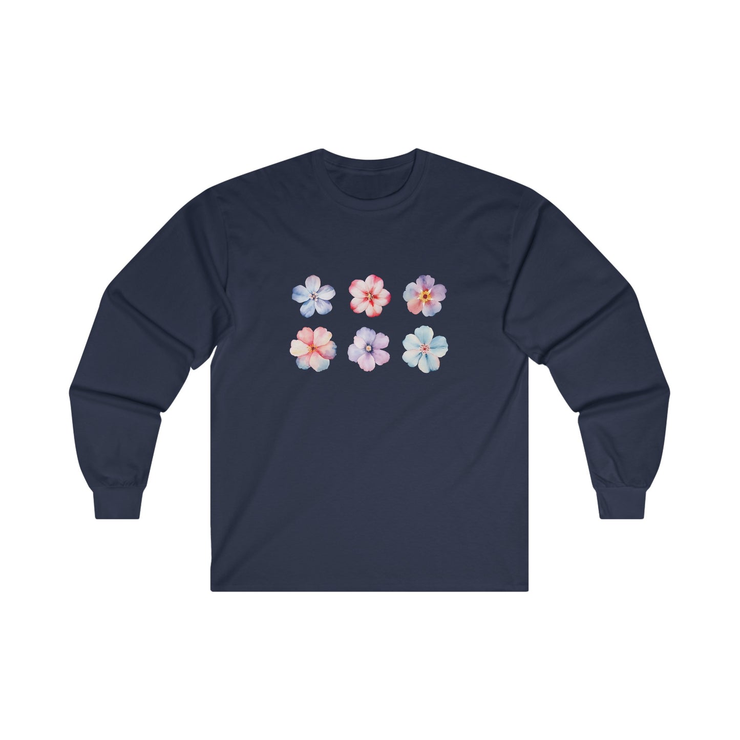 Watercolor Flowers Set Long Sleeve Tee