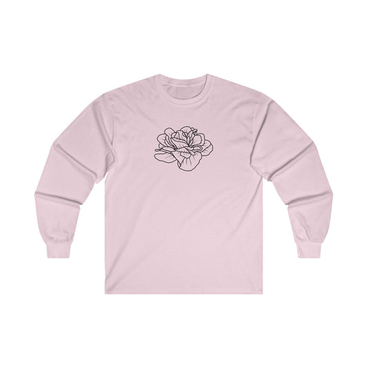 Rose Outline Long Sleeve Tee