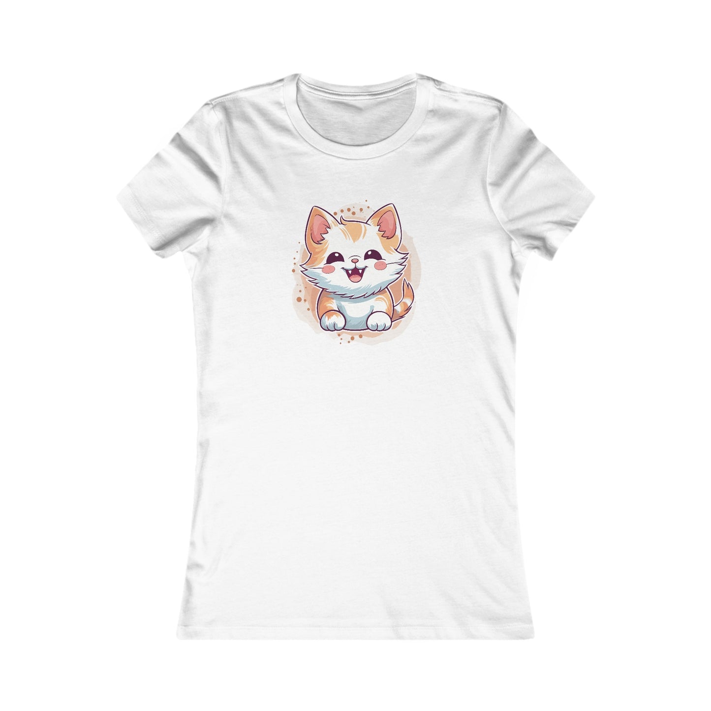 Cute Brown Cat Fitted Tee