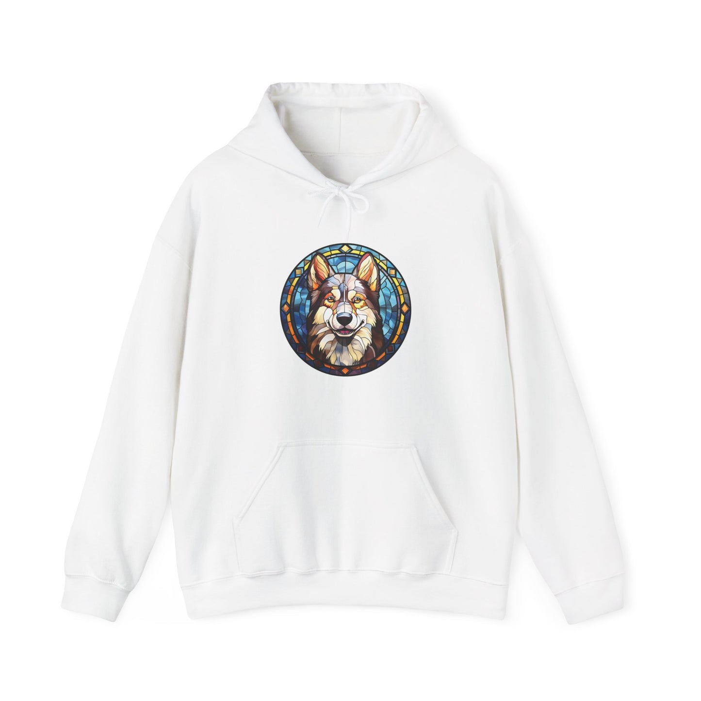 Stained Glass Husky Hooded Sweatshirt