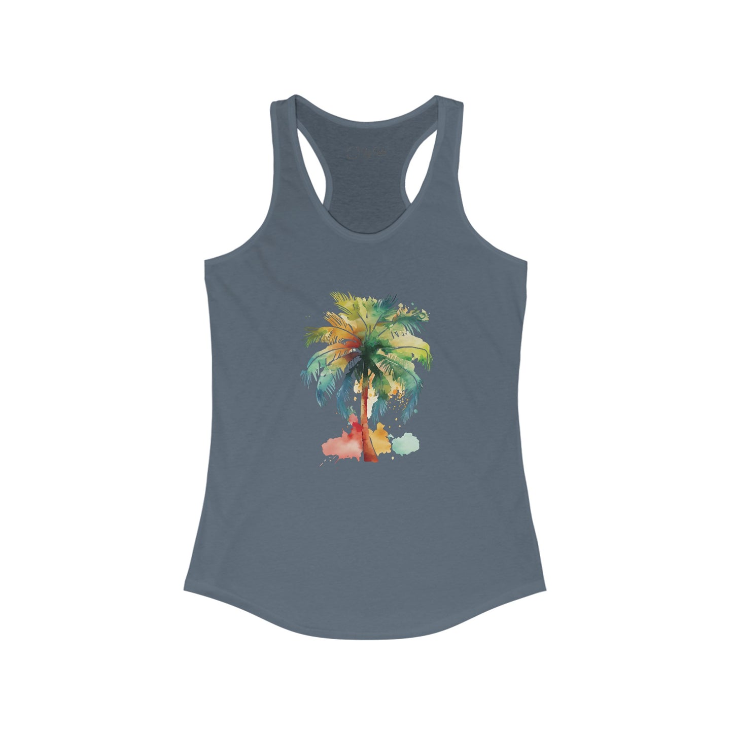 Watercolor Palm Tree Racerback Tank