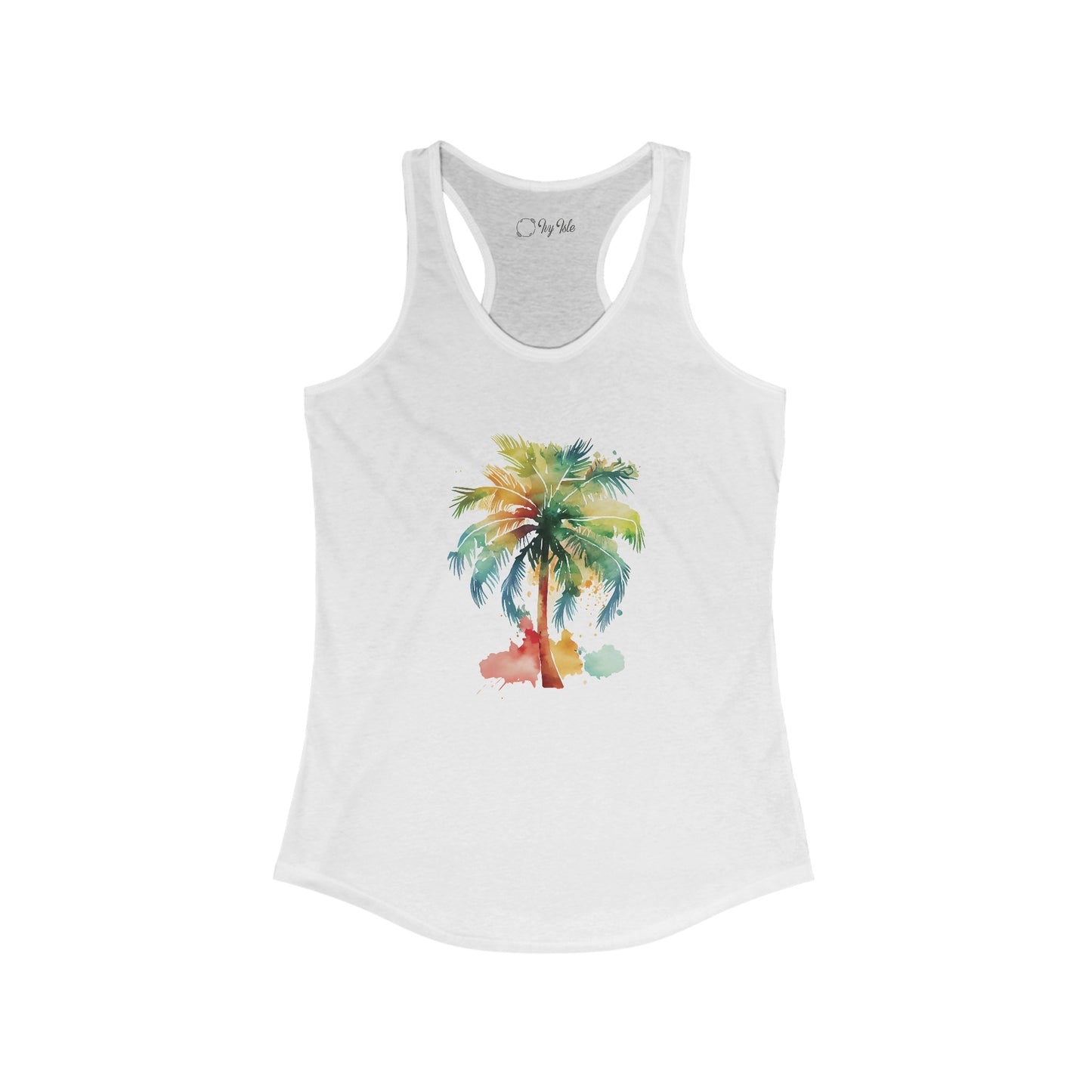 Watercolor Palm Tree Racerback Tank