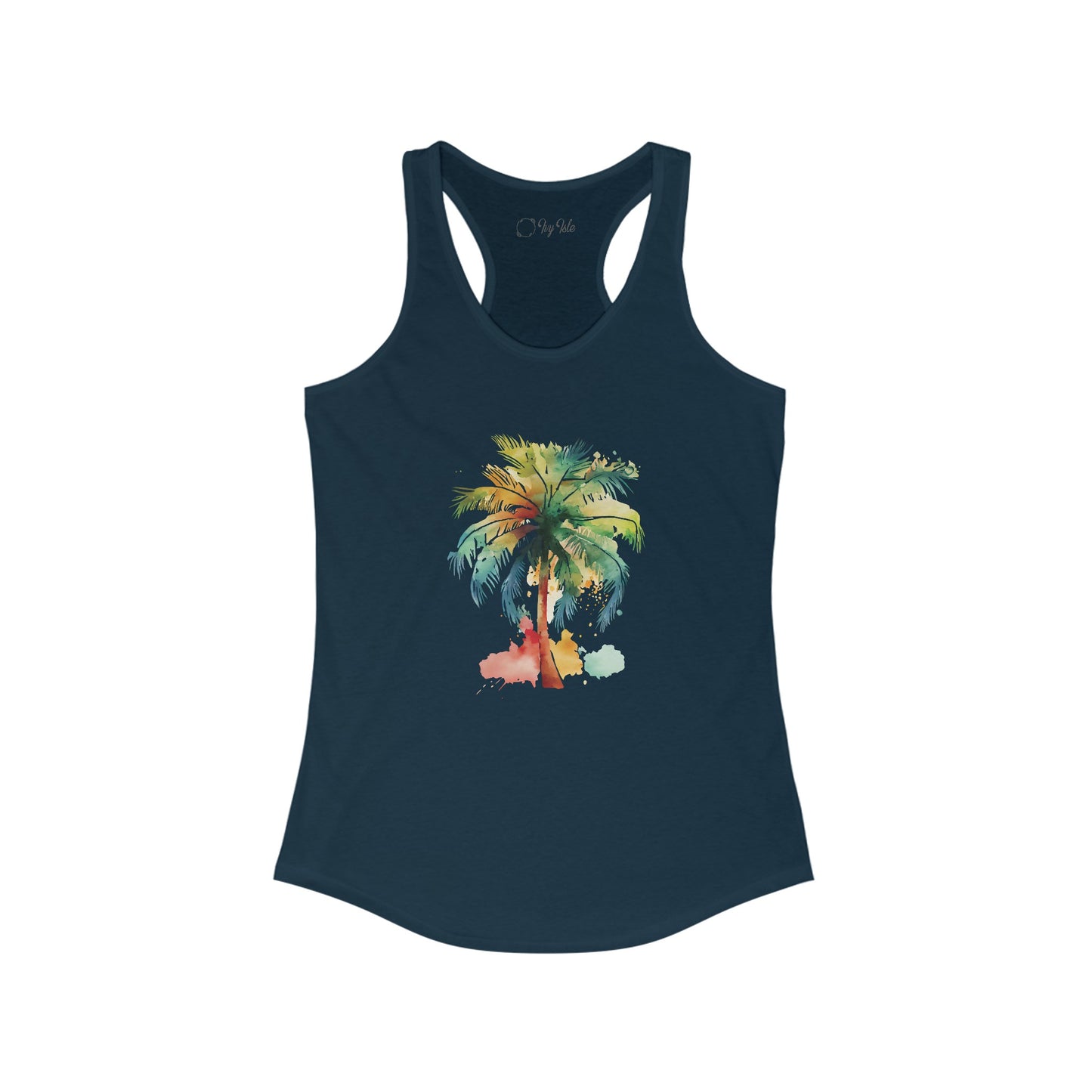Watercolor Palm Tree Racerback Tank