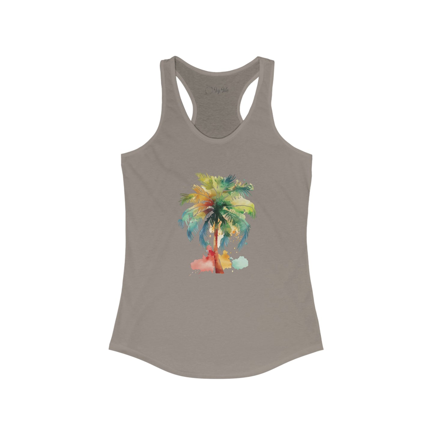 Watercolor Palm Tree Racerback Tank