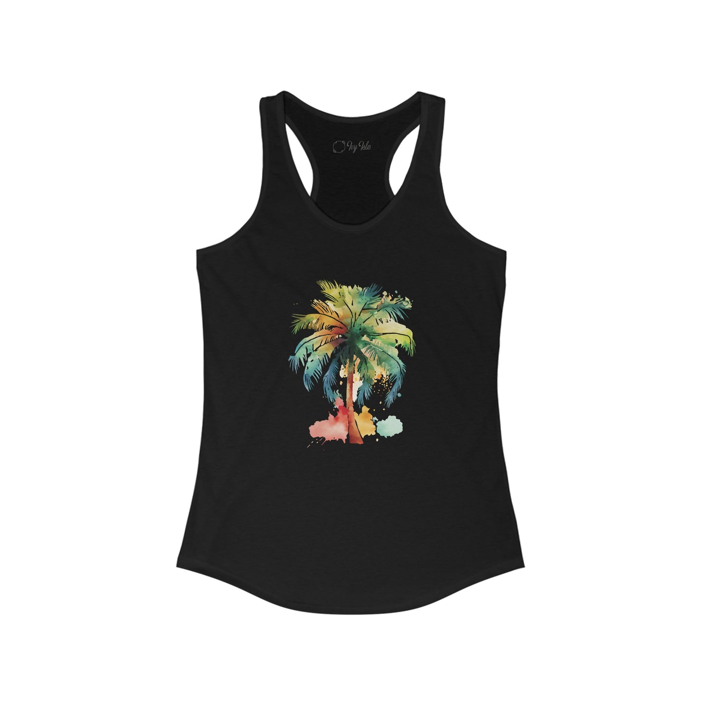 Watercolor Palm Tree Racerback Tank