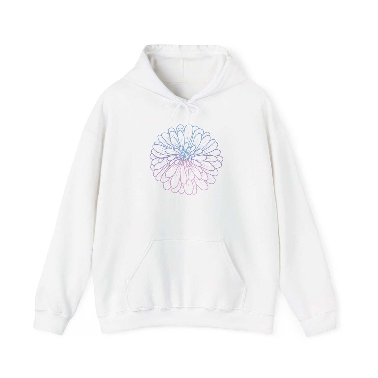 Colorful Flower Outline Hooded Sweatshirt