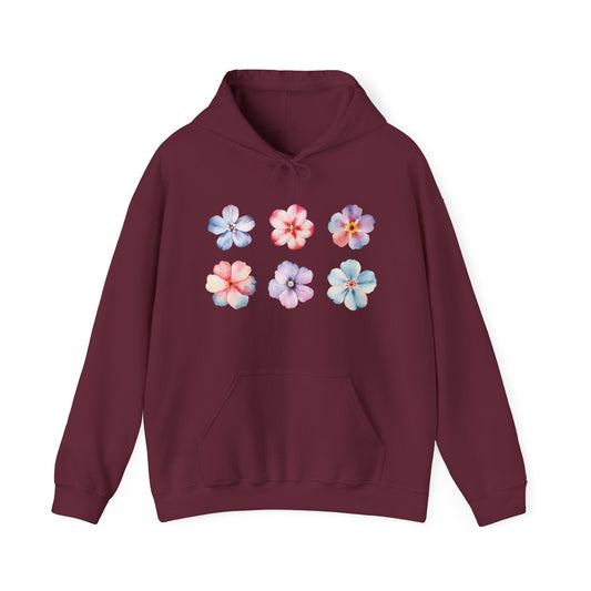 Watercolor Flowers Set Hooded Sweatshirt